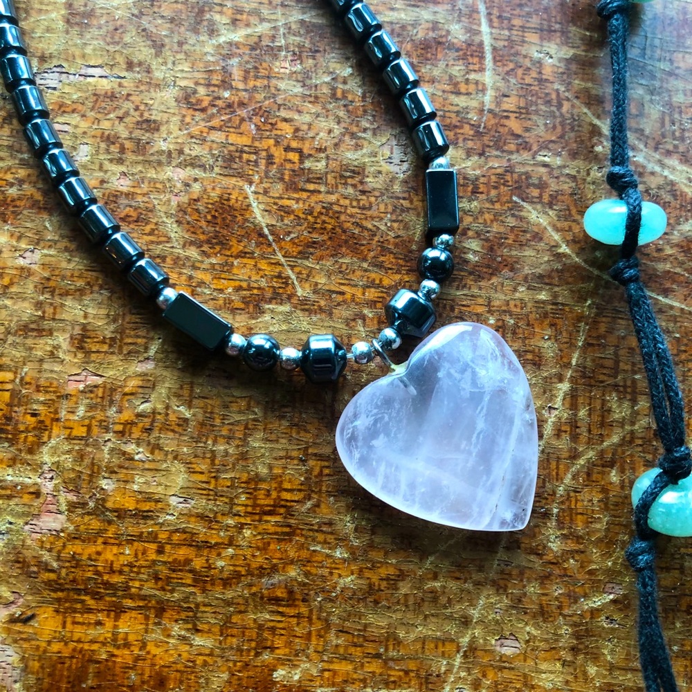 3/$15 Handmade French Quarter Rose Quartz Necklace